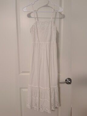 White Eyelet Cotton Sundress